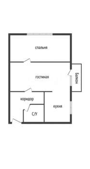 2-к квартира, вторичка, 43м2, 4/5 этаж