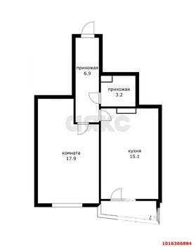 1-к квартира, вторичка, 43м2, 18/18 этаж