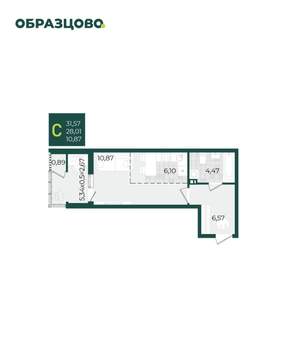 Студия квартира, строящийся дом, 32м2, 4/21 этаж