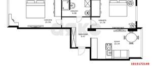 2-к квартира, вторичка, 68м2, 8/16 этаж