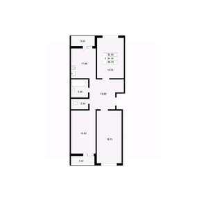 3-к квартира, вторичка, 88м2, 1/18 этаж