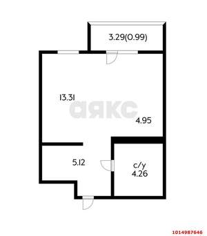 Студия квартира, вторичка, 32м2, 2/20 этаж