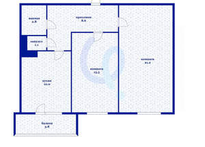 2-к квартира, вторичка, 61м2, 1/16 этаж
