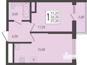 1-к квартира, вторичка, 37м2, 10/24 этаж