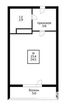 Студия квартира, вторичка, 25м2, 6/7 этаж