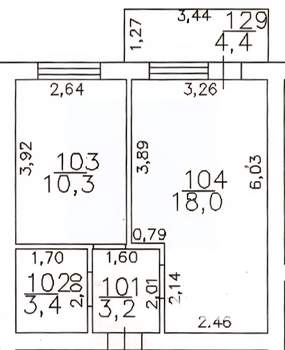 1-к квартира, вторичка, 35м2, 3/5 этаж