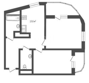 2-к квартира, вторичка, 59м2, 15/24 этаж