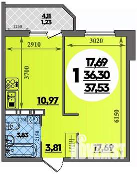 1-к квартира, строящийся дом, 38м2, 8/16 этаж