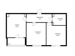 2-к квартира, вторичка, 52м2, 9/10 этаж