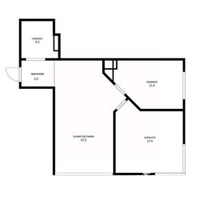 2-к квартира, вторичка, 60м2, 13/17 этаж