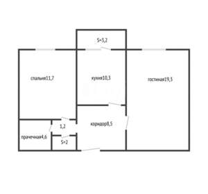 2-к квартира, вторичка, 57м2, 16/16 этаж