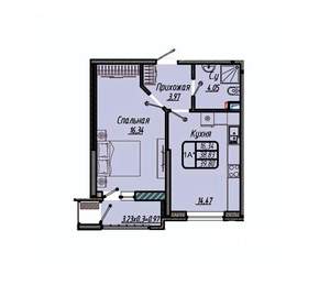 1-к квартира, вторичка, 40м2, 15/18 этаж