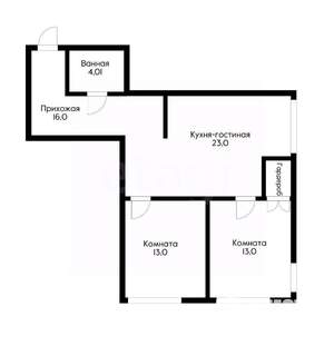 2-к квартира, вторичка, 64м2, 20/24 этаж
