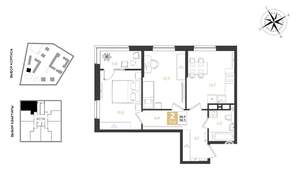 2-к квартира, вторичка, 58м2, 5/18 этаж