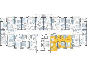 2-к квартира, строящийся дом, 61м2, 23/23 этаж