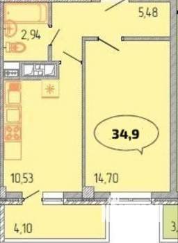 1-к квартира, вторичка, 35м2, 3/8 этаж
