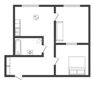 1-к квартира, вторичка, 47м2, 2/8 этаж