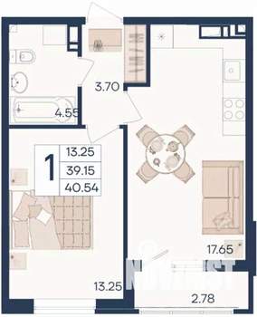 1-к квартира, вторичка, 41м2, 5/18 этаж