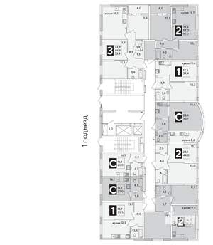 1-к квартира, вторичка, 36м2, 1/16 этаж