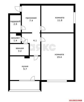 2-к квартира, вторичка, 66м2, 21/25 этаж