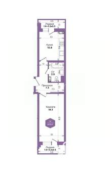 1-к квартира, вторичка, 41м2, 14/21 этаж