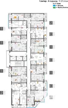 1-к квартира, вторичка, 42м2, 17/24 этаж