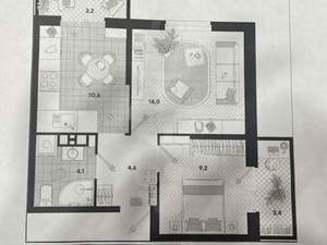 2-к квартира, вторичка, 62м2, 23/24 этаж
