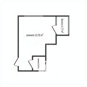 Студия квартира, сданный дом, 25м2, 1/9 этаж