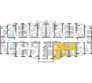 2-к квартира, строящийся дом, 61м2, 20/23 этаж