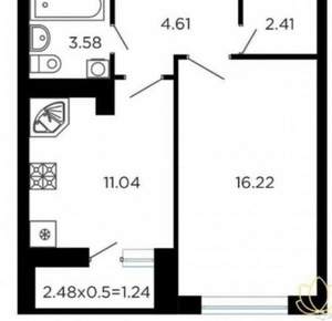 1-к квартира, вторичка, 36м2, 3/17 этаж