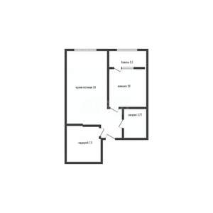 1-к квартира, вторичка, 43м2, 10/18 этаж