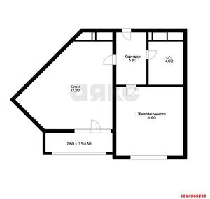 1-к квартира, вторичка, 40м2, 7/24 этаж