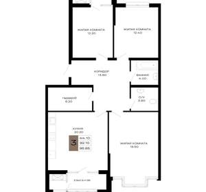 3-к квартира, вторичка, 94м2, 3/21 этаж