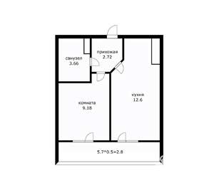 1-к квартира, вторичка, 29м2, 9/16 этаж