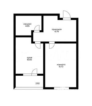 1-к квартира, вторичка, 39м2, 1/3 этаж