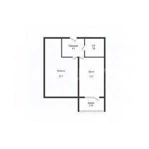 1-к квартира, вторичка, 46м2, 7/18 этаж