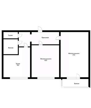 2-к квартира, вторичка, 47м2, 6/12 этаж