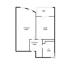 1-к квартира, вторичка, 45м2, 5/24 этаж
