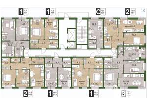 2-к квартира, вторичка, 59м2, 2/16 этаж