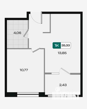 1-к квартира, вторичка, 35м2, 8/18 этаж