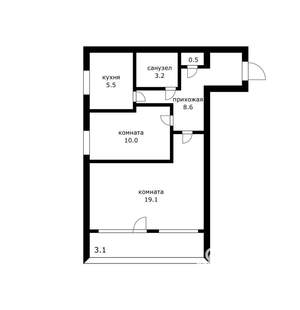 2-к квартира, вторичка, 47м2, 5/12 этаж
