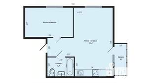 1-к квартира, вторичка, 39м2, 1/3 этаж
