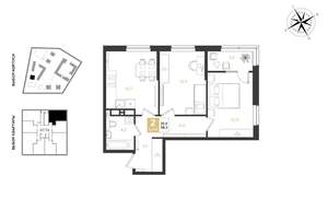 2-к квартира, вторичка, 58м2, 15/18 этаж