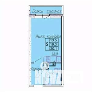 Студия квартира, вторичка, 24м2, 10/19 этаж