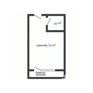 Студия квартира, вторичка, 23м2, 16/16 этаж