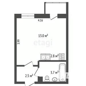 Студия квартира, вторичка, 22м2, 3/5 этаж