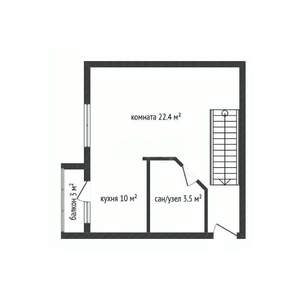 2-к квартира, вторичка, 61м2, 4/4 этаж