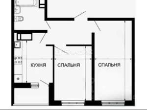 2-к квартира, вторичка, 48м2, 22/24 этаж