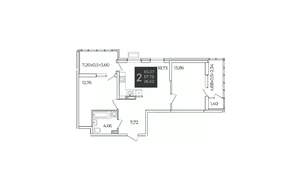 2-к квартира, вторичка, 65м2, 7/21 этаж