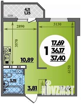 1-к квартира, вторичка, 37м2, 4/16 этаж